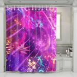 nebula neon colors fractal glitch pattern shower curtains 0