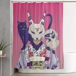 neko lady shower curtain 0