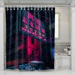 neon light aesthetic shower curtains 0
