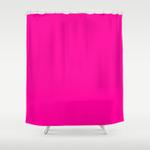 neon pink solid colour shower curtain 0