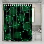 neon square green light shower curtains 0