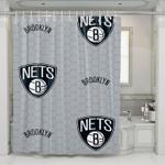 nets brooklyn hexagon font logo shower curtains 0