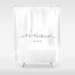 new york city skyline drawing shower curtain 0
