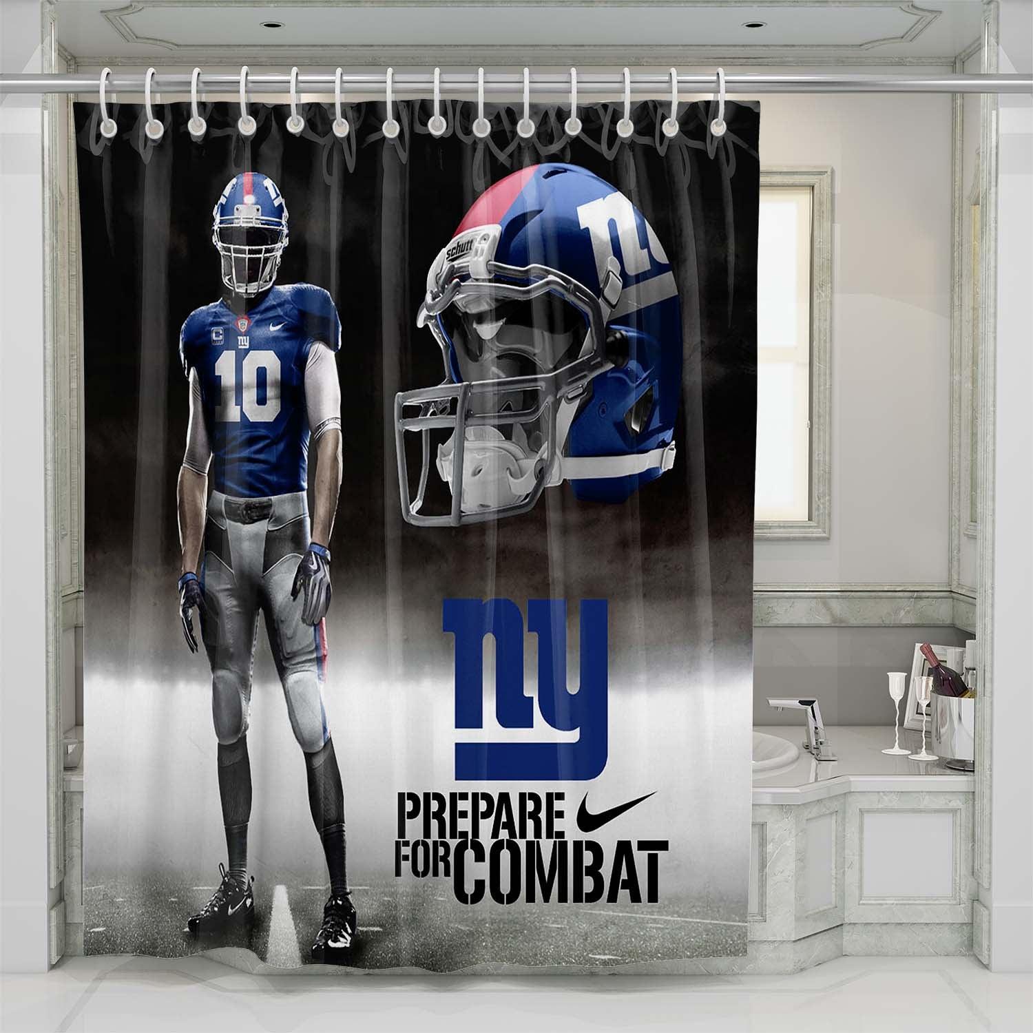 New York Giants Nfl Prepare For Combat Logo Shower Curtain Set For Bathroom Decor Best Gift For Friends new york giants nfl prepare for combat logo shower curtains 0