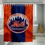 new york mets red blue flag shower curtains 0