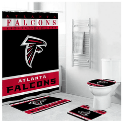 NFL Football Team Sport Atlanta Falcons Bathroom Sets, Shower Curtain Sets
