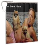nick cage funny waterproof fabric shower curtain set with hooks for bathtub showers bathroom decor 0