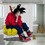 nike shoes goku and cloud shower curtains 0