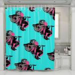 noodle playing guitar for gorillaz shower curtains 0