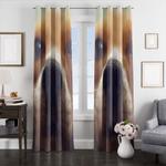 nose dog focus window curtains 0