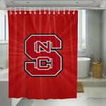 nsc red shining logo font shower curtains 0