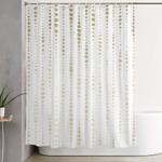 nyc nights gold polka dot stripes shower curtain 0