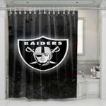 oakland raiders black shower curtains 0