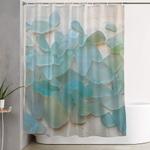ocean hue sea glass shower curtain 0