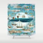 ocean meets sky from book square format shower curtain 0