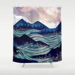 ocean sunrise shower curtain 0