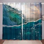 ocean waves landscape under sea water art window curtain summer beach blackout window curtains 100 polyester 41 7 107 9 0