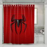 old logo spiderman red suit pattern shower curtains 0