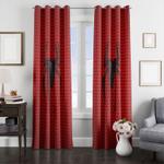 old logo spiderman red suit pattern window curtain 0