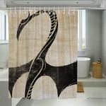 old paper iron fist logo shower curtains 0