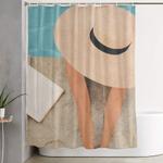 on the edge of the pool ii shower curtain 0