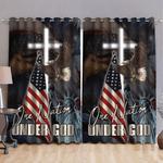 one nation under god blackout curtains christian cross eagle statue of liberty home decor freedom day gift blackout window curtains 100 polyester 41 7 107 9 0
