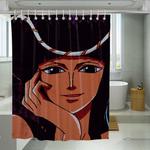 one piece nico robin face shower curtains 0