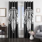 only white new york knicks logo window curtain 0