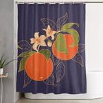 orange branch shower curtain 0