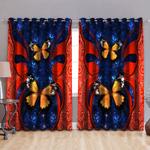 orange butterflies couple into space symmetric curtain for decor gift idea blackout window curtains 100 polyester 417 1079 0