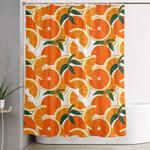 orange harvest white shower curtain 0