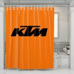 orange ktm racing logo black shower curtains 0