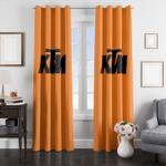 orange ktm racing logo black window curtain 0