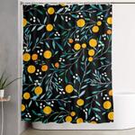 oranges black shower curtain 0