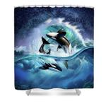 orca wave shower curtain 0