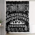 ouija board black shower curtain 0