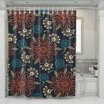 outline flower and leaf shower curtains 0