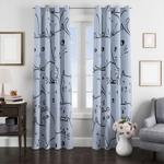 outline of cats expressions illustration window curtain 0