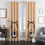 outline panda art cartoon window curtains 0