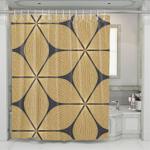 oval gold lines pattern fancy shower curtains 0