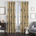 oval gold lines pattern fancy window curtain 0