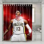 pacers player energy shower curtains 0