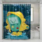painting beemo adventure time shower curtains 0