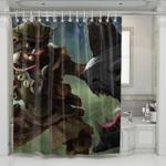 painting of bloodhound and enemy shower curtains 0