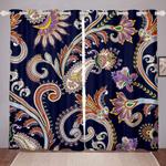paisley mandala pattern window curtain floral art vintage living room decor blackout window curtains 100 polyester 41 7 107 9 0