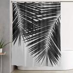 palm leaf black white ii shower curtain 0