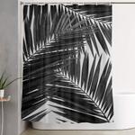 palm leaf black white iii shower curtain 0