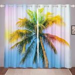 palm tree sunset sunshine tropical aloha window curtain summer beach blackout window curtains 100 polyester 41 7 107 9 0