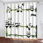 panda curtains blackout window treatments drapes for room decoration 0