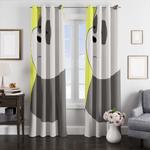 panda with cute expression window curtains 0